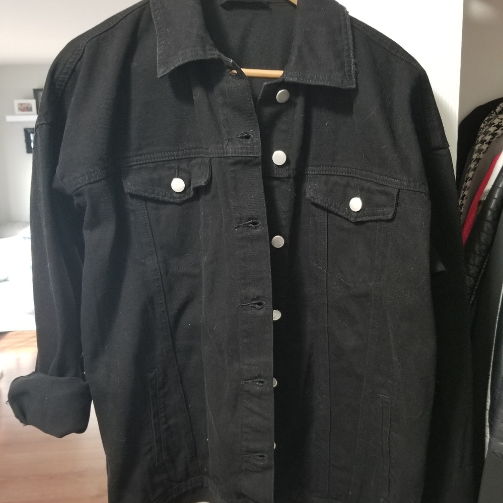 Black denim jacket